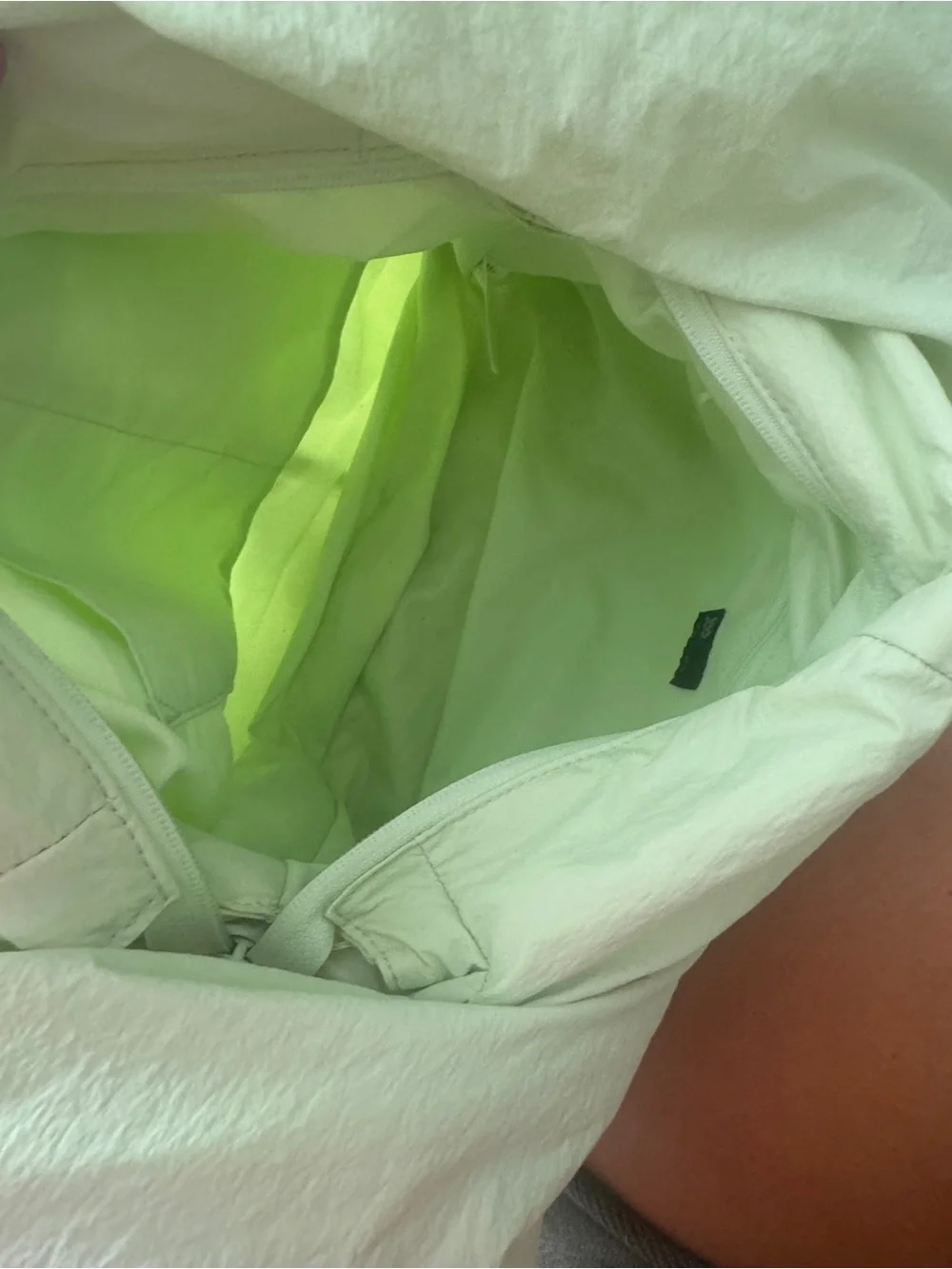 Pale Green Shoulder Hobo Bag with Ribbon Straps